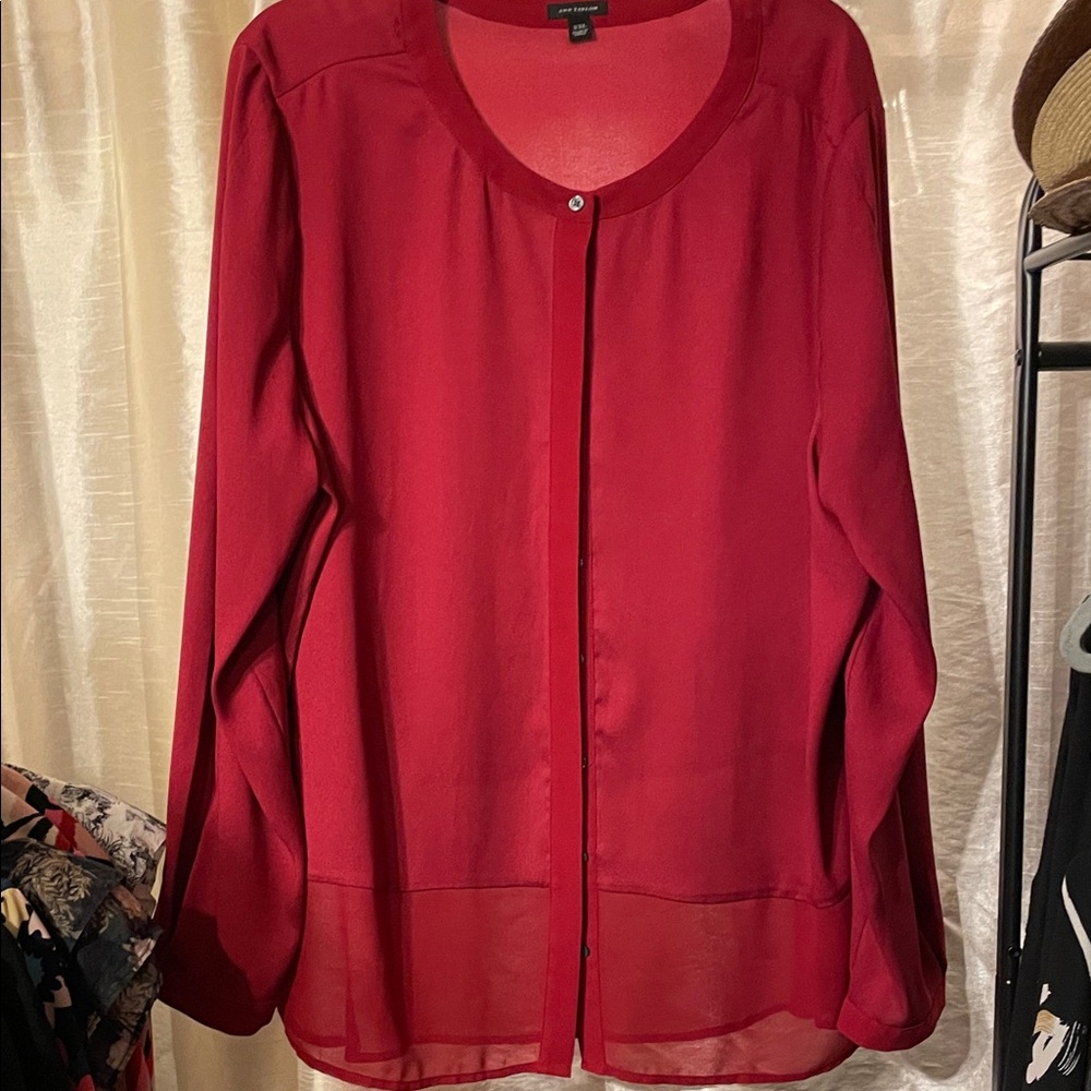 Ann Taylor Vibrant Red Blouse